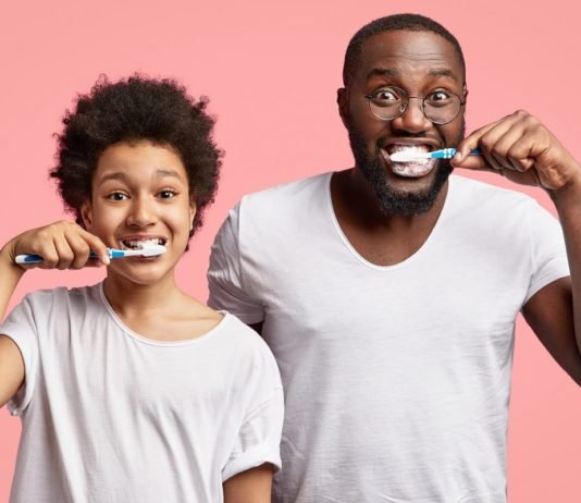 White stains on teeth