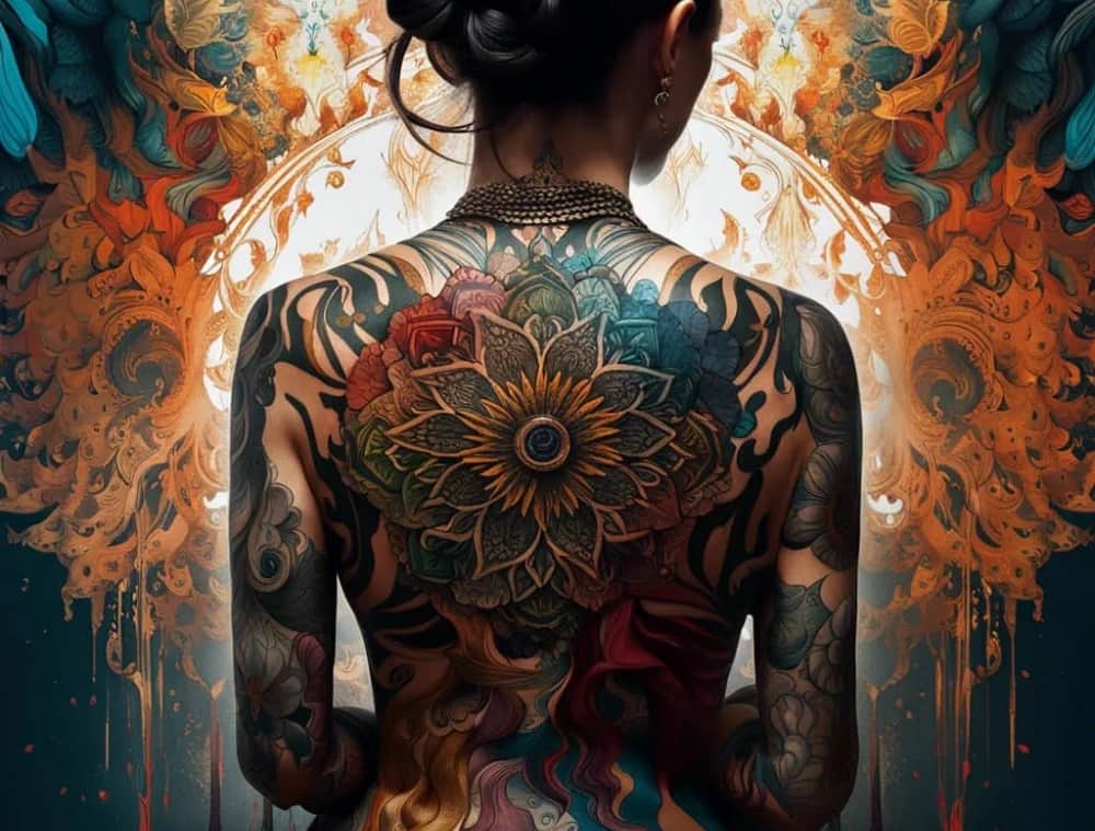 AI Generated Back Mandala Tattoo