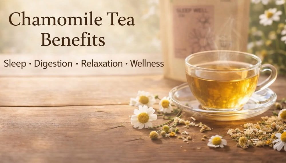 Chamomile tea is very effective at rejuvenating your mood and skin.